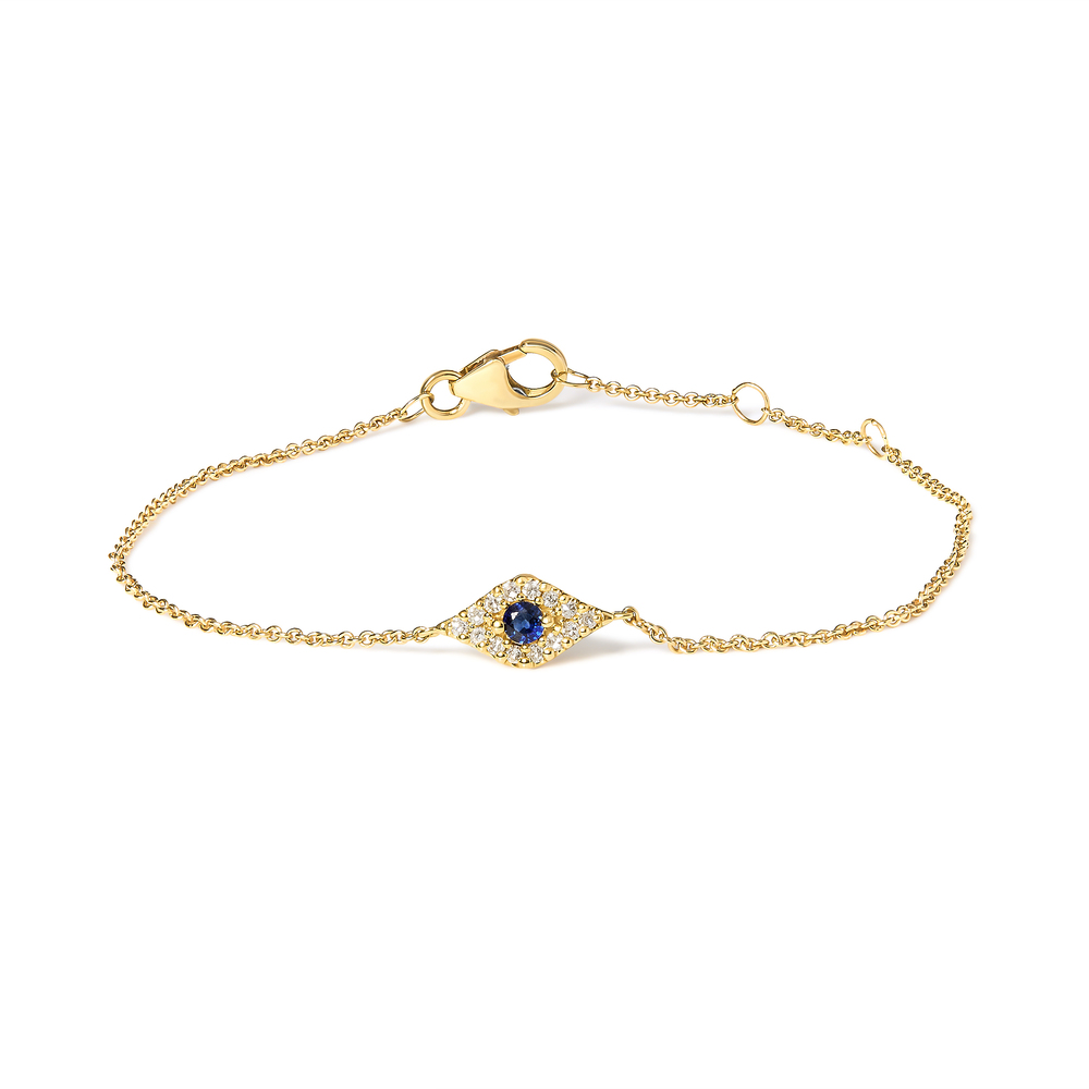 10K Yellow Gold Blue Sapphire and Diamond